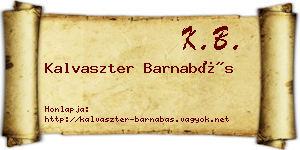 Kalvaszter Barnabás névjegykártya